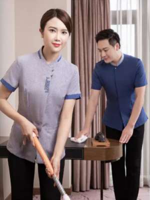 保潔服定制 舒適保潔服男女士夏季 灰