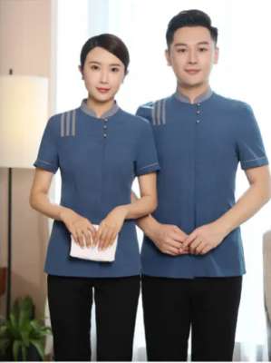 保潔服定制 舒適保潔服男女士夏季 藍